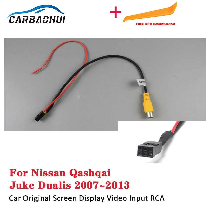 

Соединительный Кабель-адаптер для Nissan Qashqai Juke Dualis 2007 ~ 2013, вход RCA, Автомобильный Кабель-адаптер для камеры заднего вида