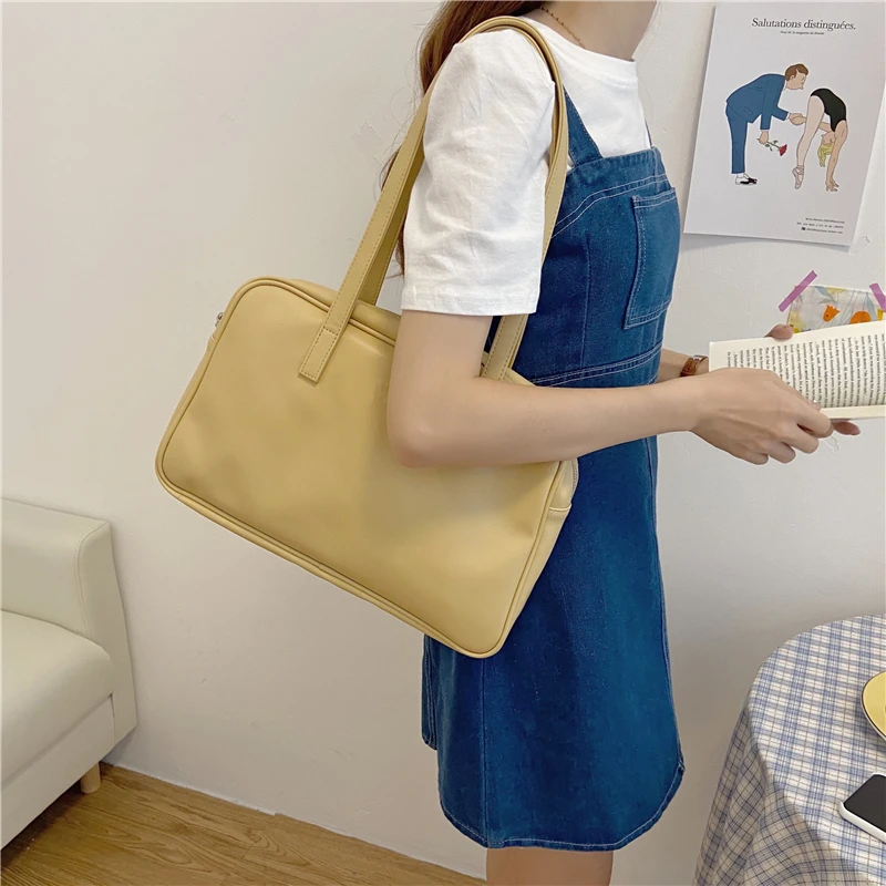 

Large Capacity Female Travel Casual Tote Handbags Elegant Top-handle Bags for Women Soft PU Leather Ladies Shoulder Underarm Bag