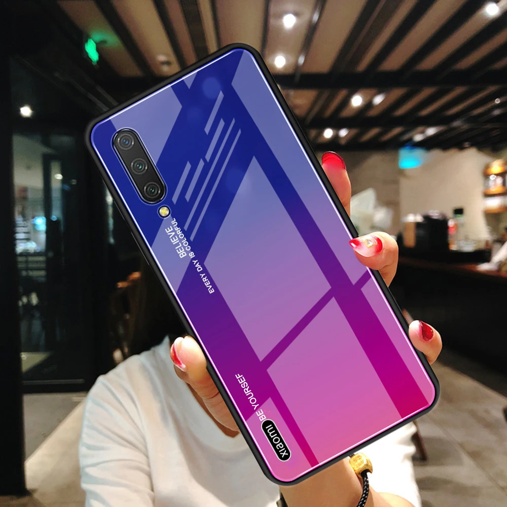 Для Xiaomi mi A3 чехол mi A3 Lite чехол из закаленного стекла Бампер Мягкий Силиконовый ТПУ чехол для Xiaomi mi A3 чехол mi A3 чехол Funda