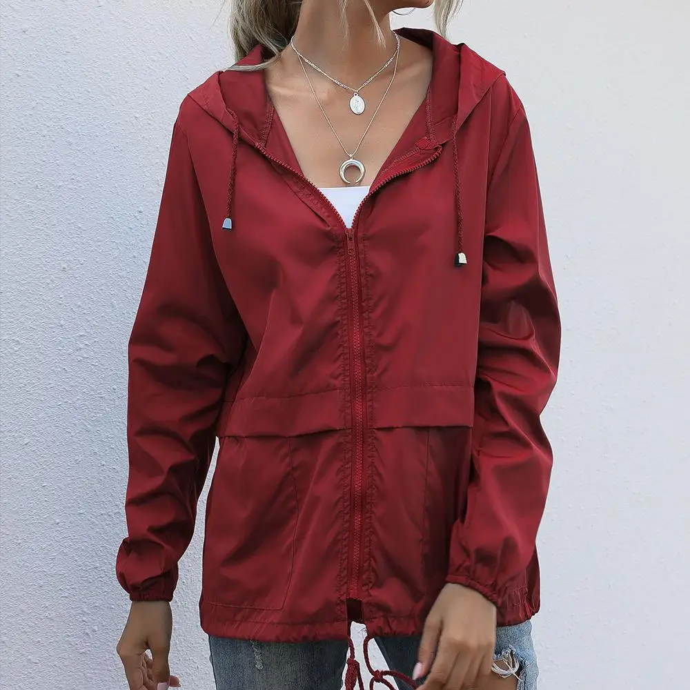 

Women's Zipper Hoodie Light Weight Outdoor Hiking Raincoat Jacket Jacket for Women