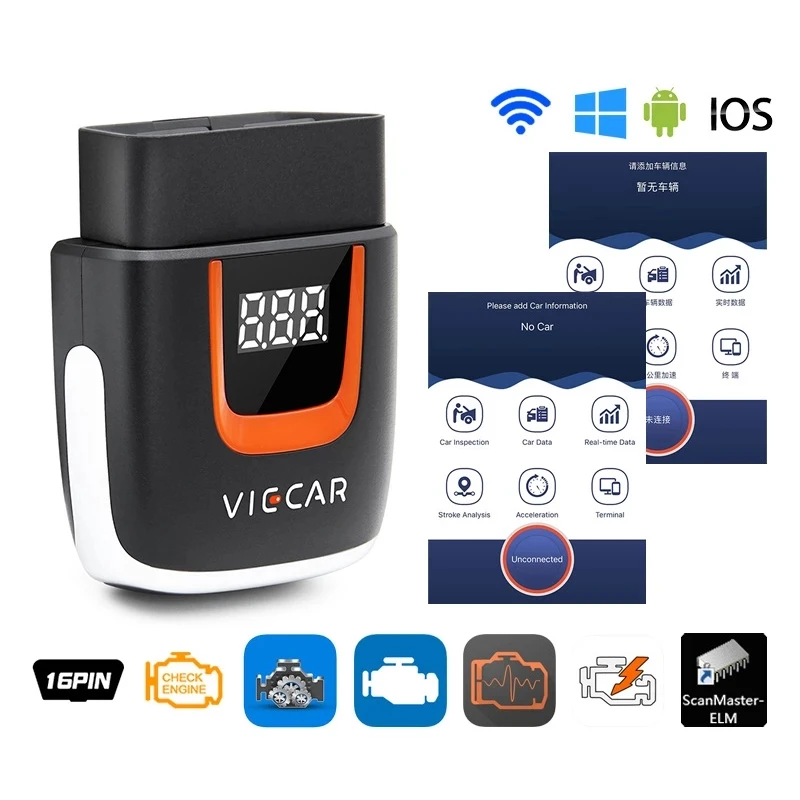 

Viecar VP002 ELM327 V2.2 WIFI ELM 327 OBD2 Car Diagnostic Auto Tool elm327 OBD USB Scanner Code Reader For Android/IOS