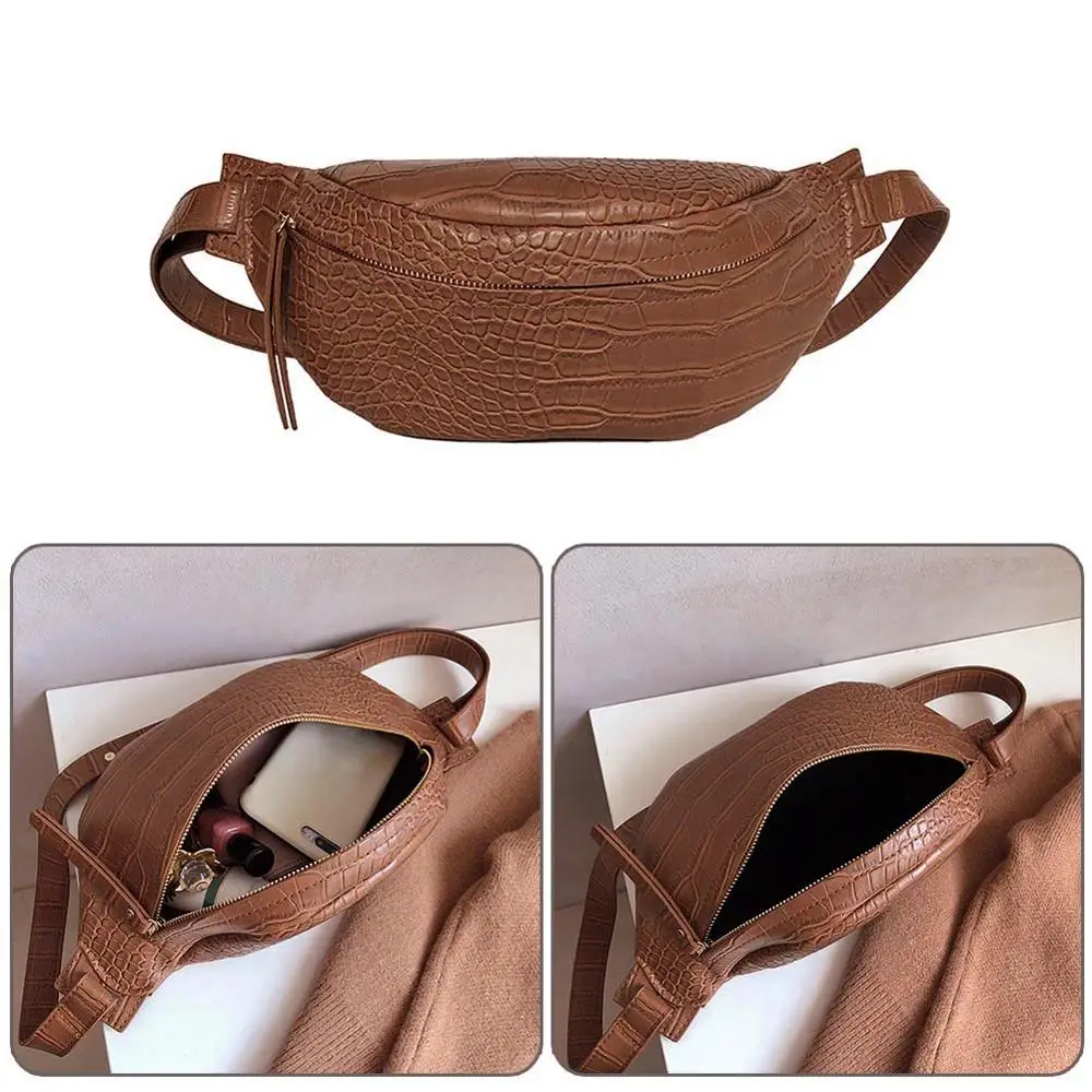 Сумка хобо крокодиловая женская Спортивная поясная сумочка на плечо кожаная