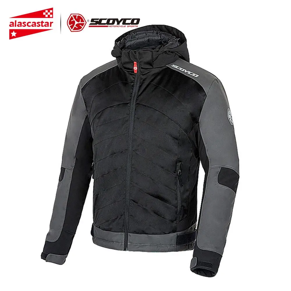 Мотоциклетная куртка SCOYCO черная Светоотражающая с капюшоном для мотокросса |