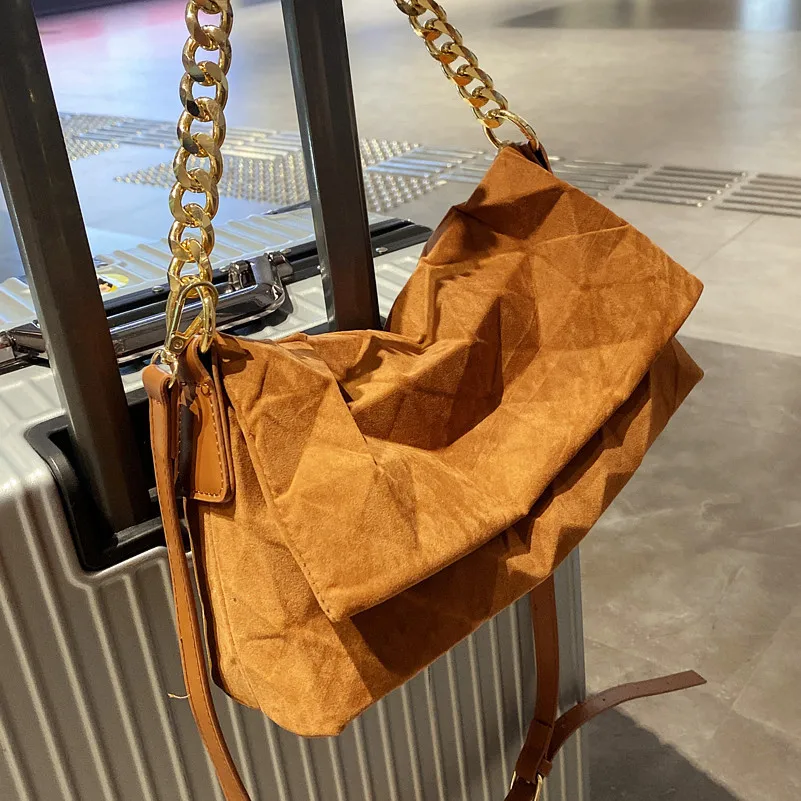 

Autumn and Winter Retro Frosted Small Bag Female 2021 New All-match Messenger Bag Chain One-shoulder Armpit Small Square Bag