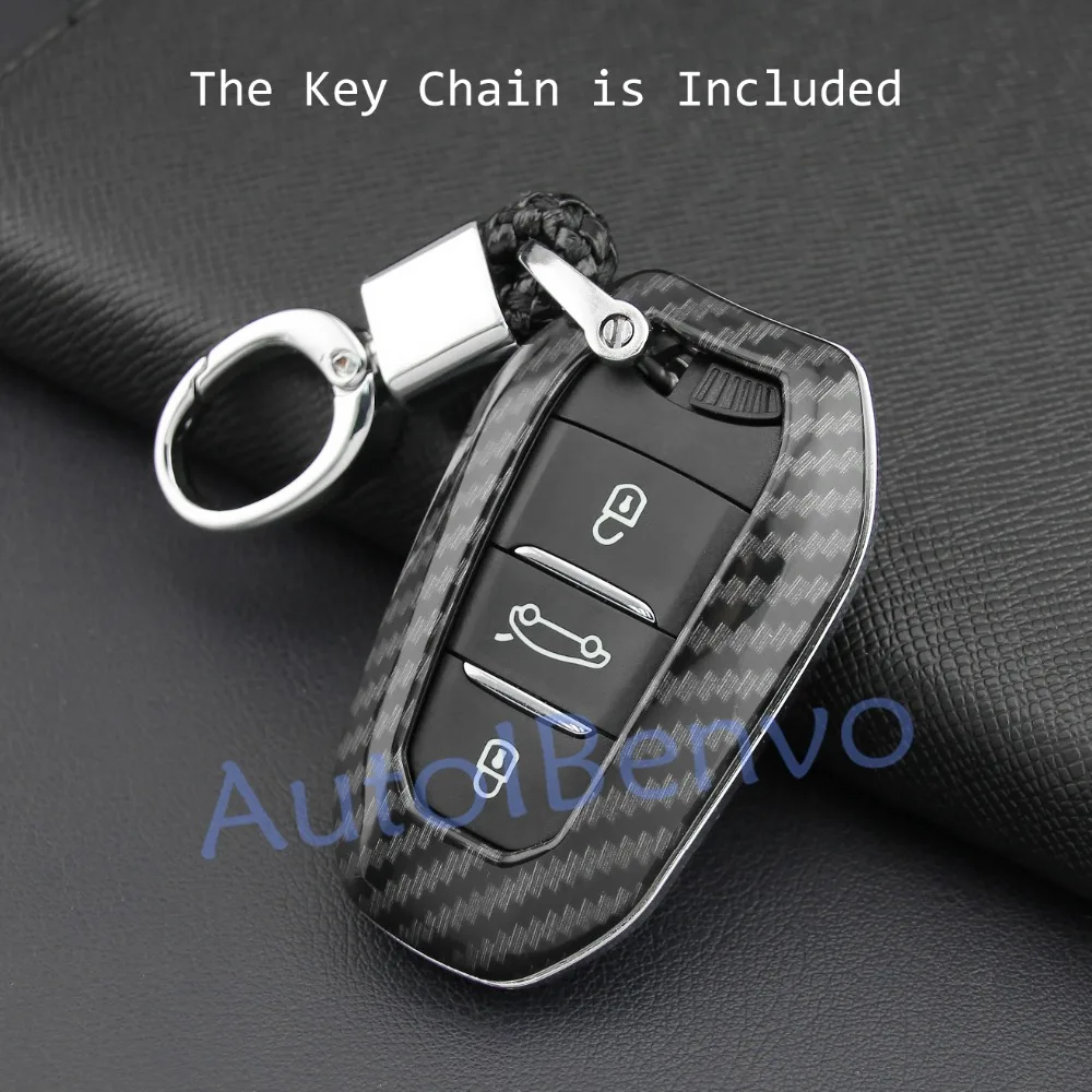 Carbon Fiber Smart Car Key Protect Shell For Peugeot 508 3008 5008 Citroen C3 C5 Aircross C4 Picasso DS 4S DS5 DS 3 7 Crossback