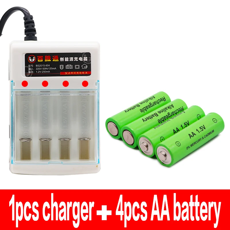 Золотой Новая батарея AA 3000 1,5 v аккумуляторная батарея аа 3000mAh щелоче1.5v аккумуляторная батарея для часов батарейка для игрушек+ зарядное устройство - Цвет: Золотой