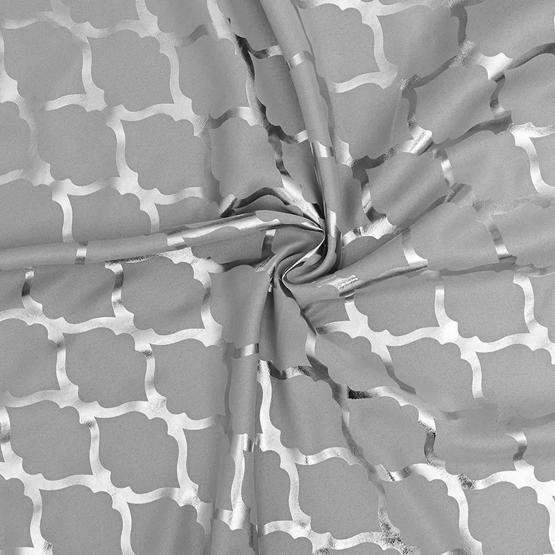 

Silver Blackout Curtain for Bedroom Gold Shiny Kids Children Nursery New Home Decor Window Treatment Drapes