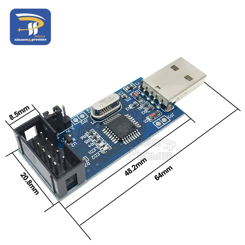 LC-01 1 комплект 10Pin до 6 Pin плата адаптера+ USBASP USBISP AVR программист USB ATMEGA8 ATMEGA128 ATtiny/CAN/PWM 10Pin модуль провода DIY