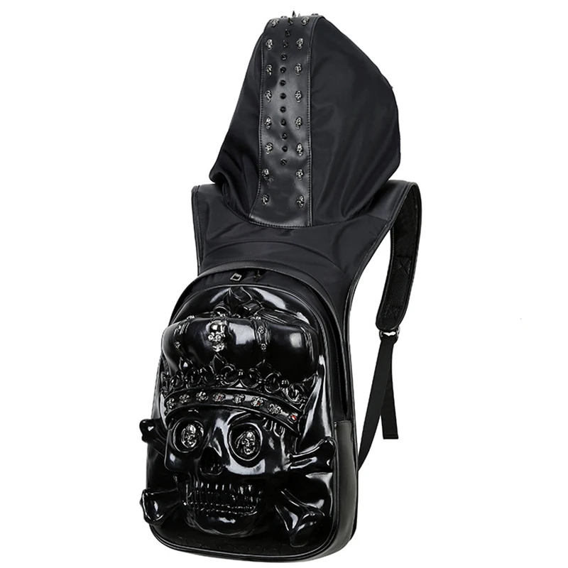 

Мужской рюкзак для ноутбука, водонепроницаемый, вместительный, из плотной кожи, рюкзак с принтом Хэллоу