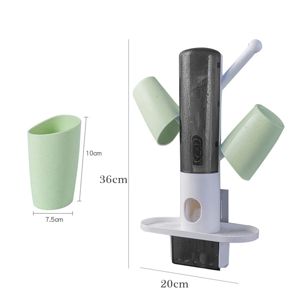 

Multifunctional Toothbrush Holder Lazy Full Automatic Toothpaste Squeezer Wash Gargle Cup Couple'S No Punching Storage Rack