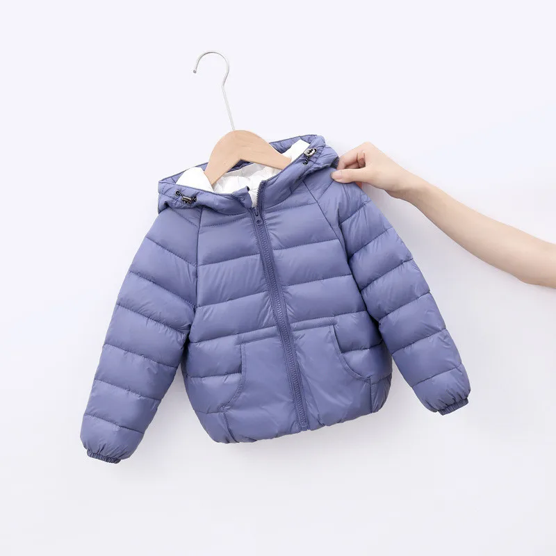 

Winter Children's Lightweight Down Jacket Boys And Girls Candy Color Hooded Infant Kids Down Jacket Toddler Fashion Outerwear