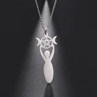 Skyrim Кулон Луна богиня Амулет ожерелье Wicca подвески ожерелья для женщин ювелирные изделия из нержавеющей стали ведьмы амулет Bijoux