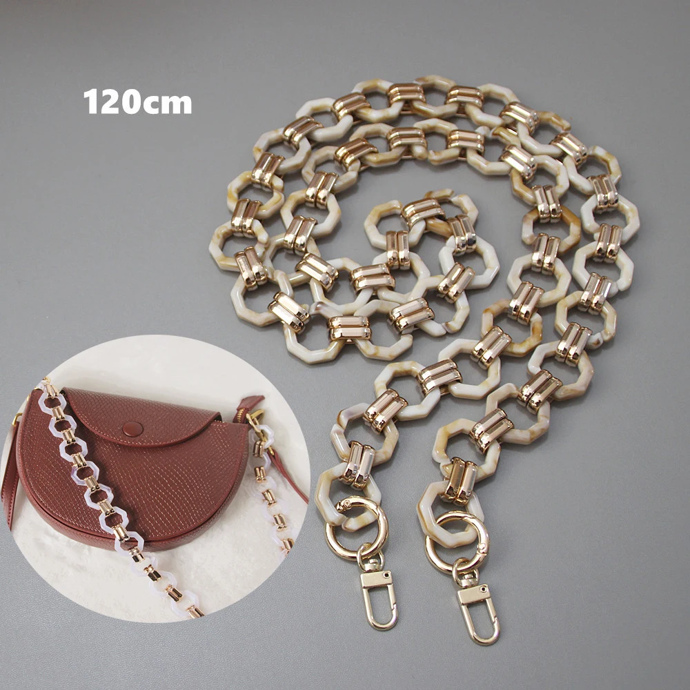 

HIBERNI 120cm Octagonal Buckle Acrylic Chain Contrast Resin Manual Detachable Thick Chain Shoulder Messenger Bag Accessories