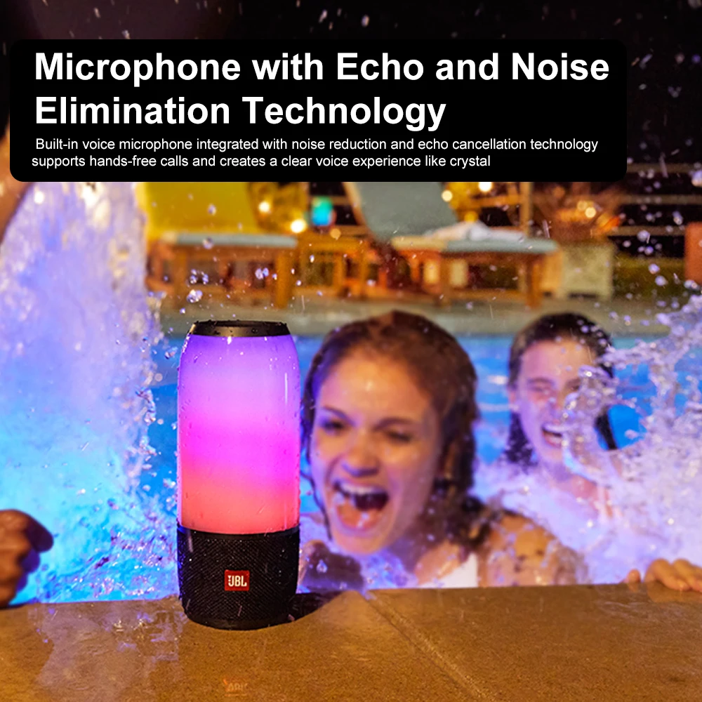 JBL Speaker Pulse 3 IPX7 водонепроницаемые беспроводные bluetooth колонки 360 Lightshow портативная