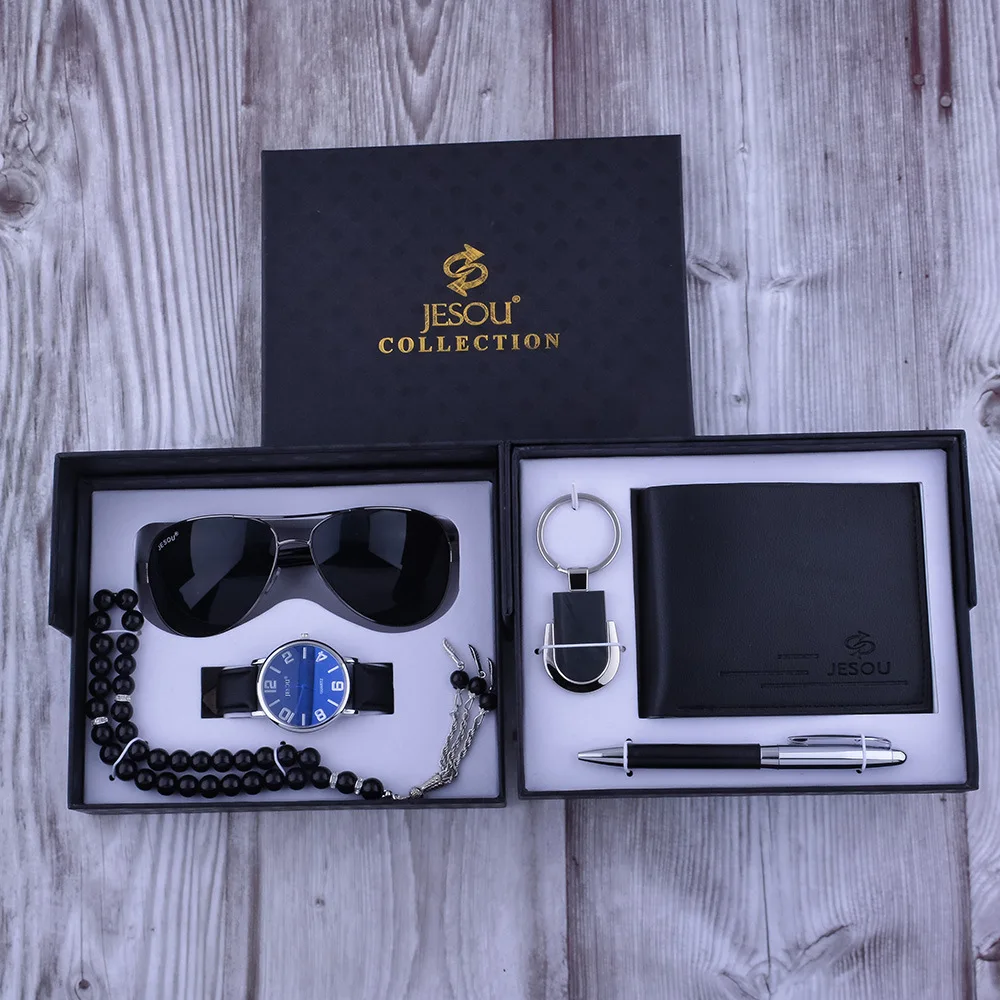 6 шт./набор мужские кварцевые наручные часы четки ручка для ключей | Наручные