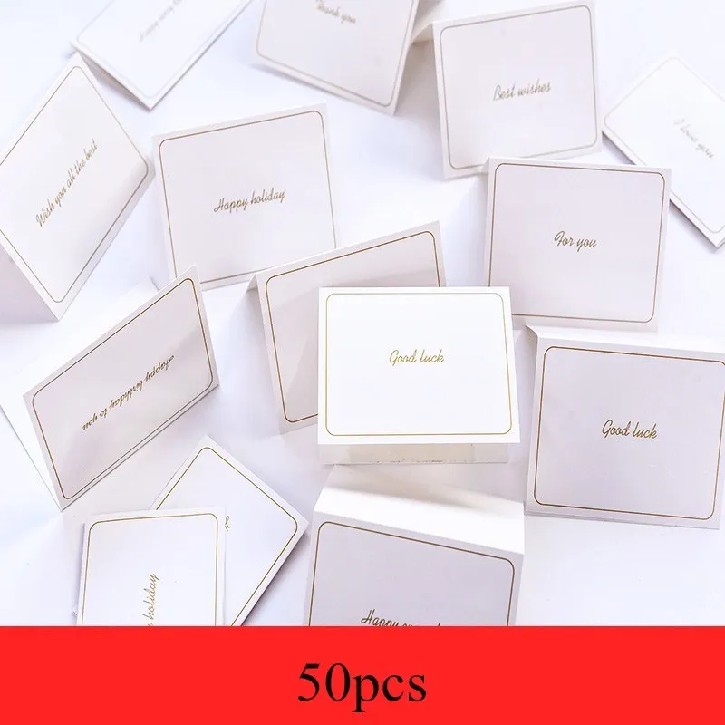 50 шт. мини золотые простые открытки с надписью спасибо на день рождения Рождество