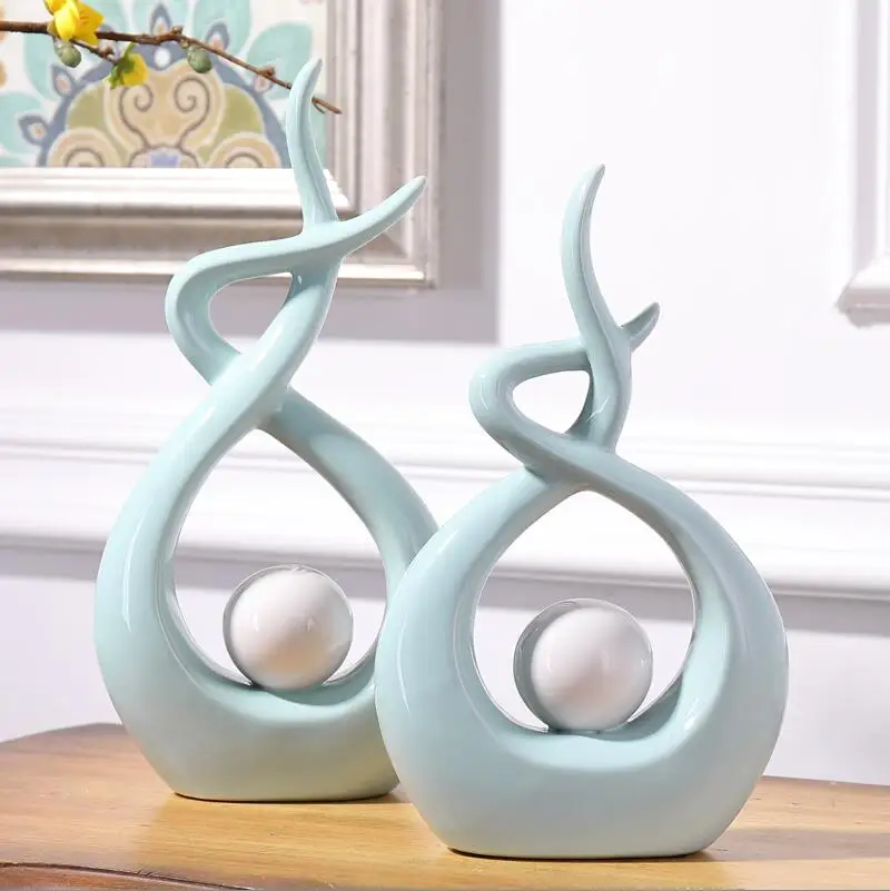 

Modern Simple Nordic Ceramic Figurines & Miniatures Decoration Crafts Home Livingroom Desktop Ornament Creative Cafe Furnishing