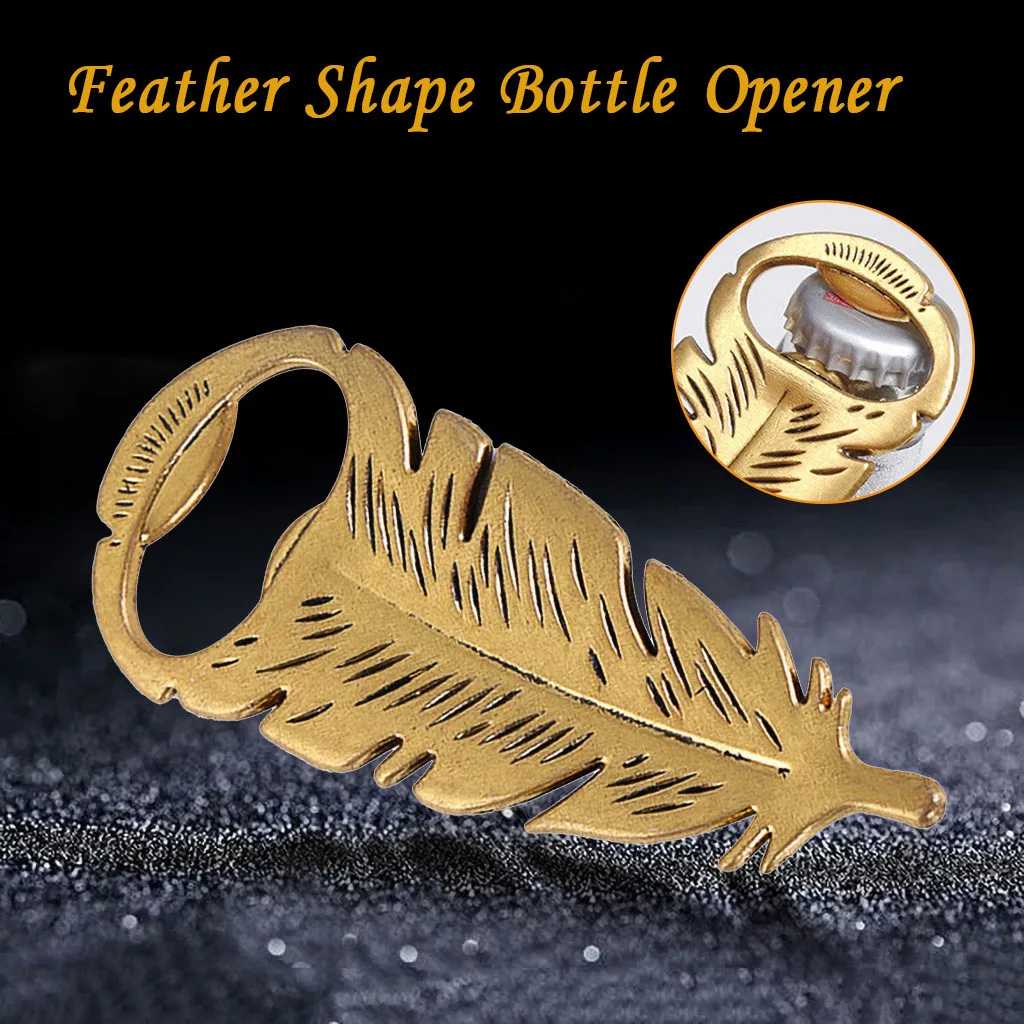 1 шт. металлическая открывалка для пивных бутылок с перьями антикварное перо