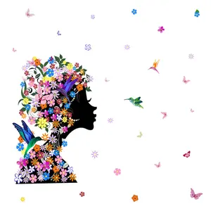 Цветок бабочка девушка Наклейка на стену девушка комната спальня фон гостиная украшение художественные переводки красочные красивые наклейки