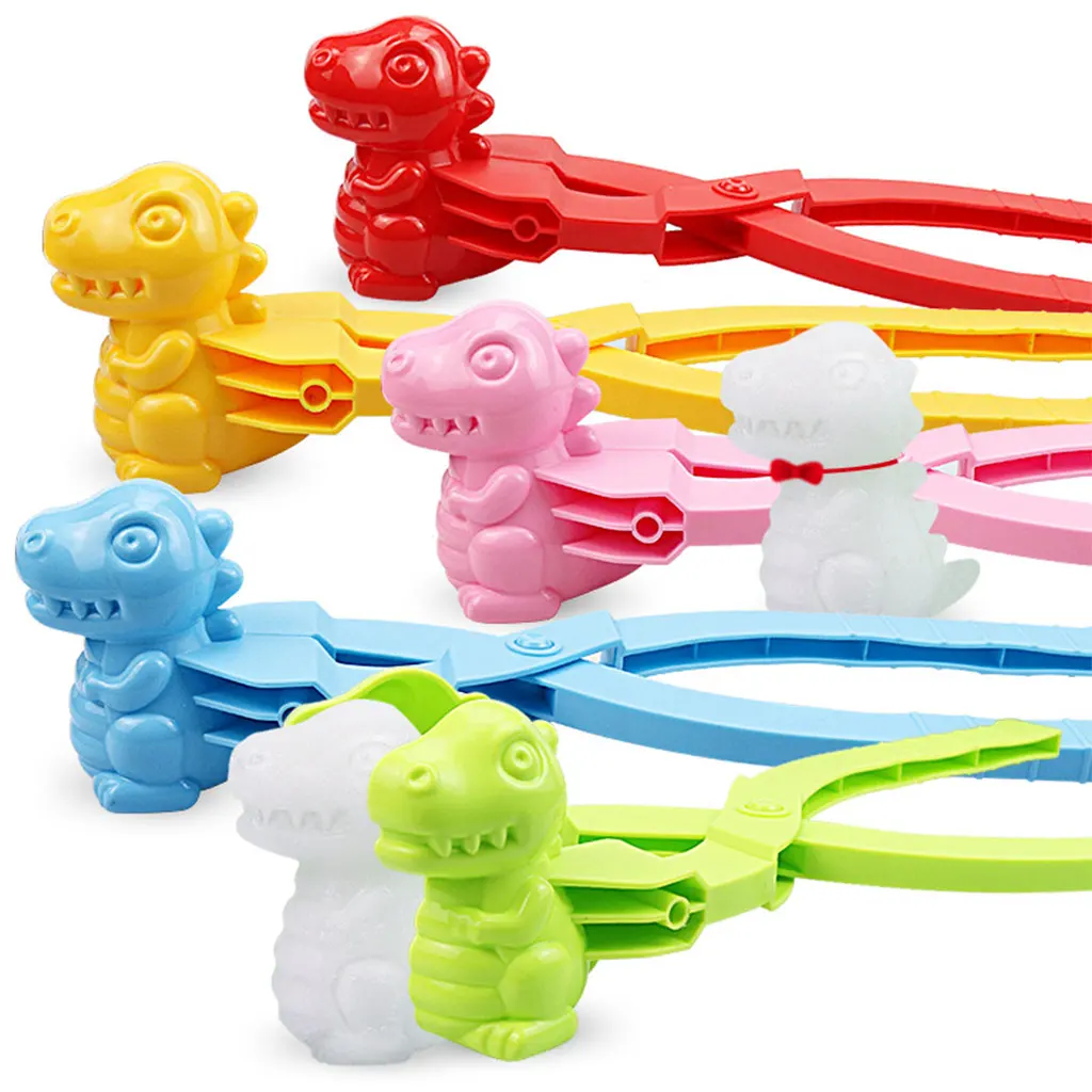

Cute Snowman Dinosaur Shape Snowball Maker Clip Tongs Kids Winter Outdoor Funny Snow Sand Mold Snowball Fight Sports Kids Toys