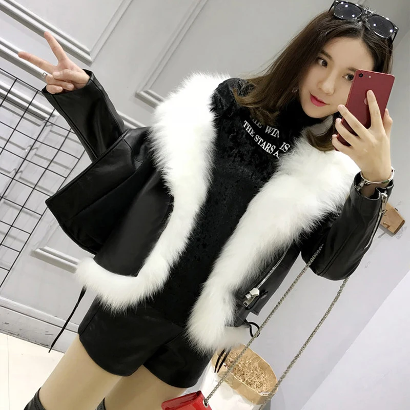 Fitaylor женская зимняя куртка из искусственной кожи белый жилет искусственного