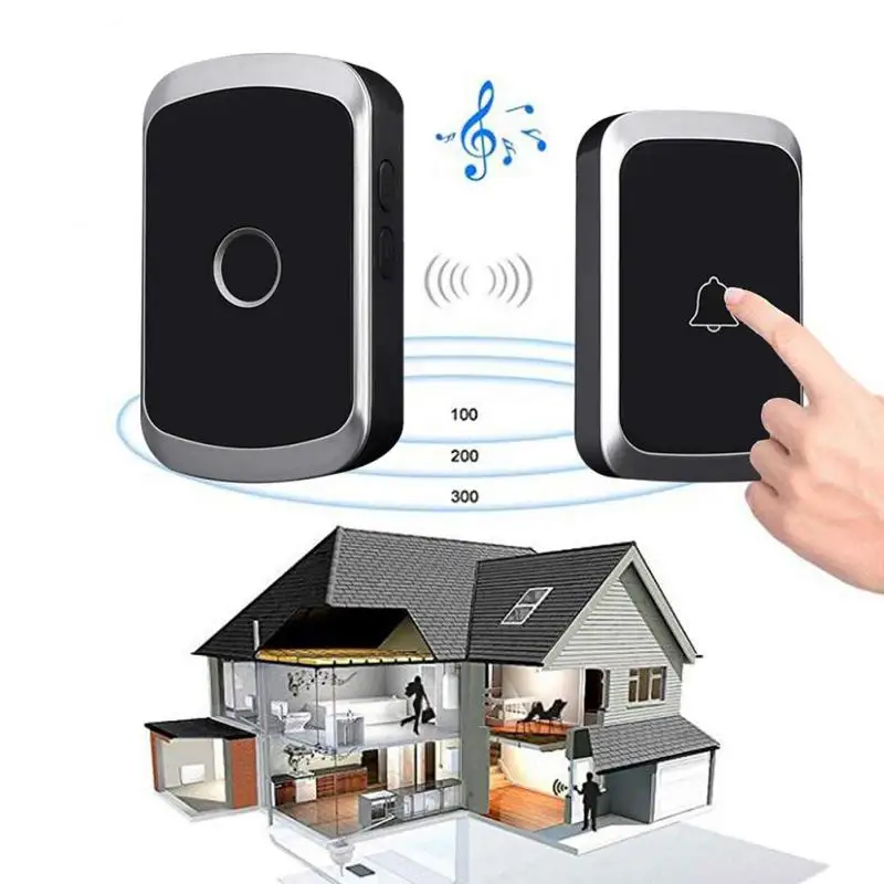 

Home Waterproof Wireless Doorbell Smart Doorbell 300 Meters Long Distance 36 Ringtones 4 Level Volumes Door Chimes Smart Home