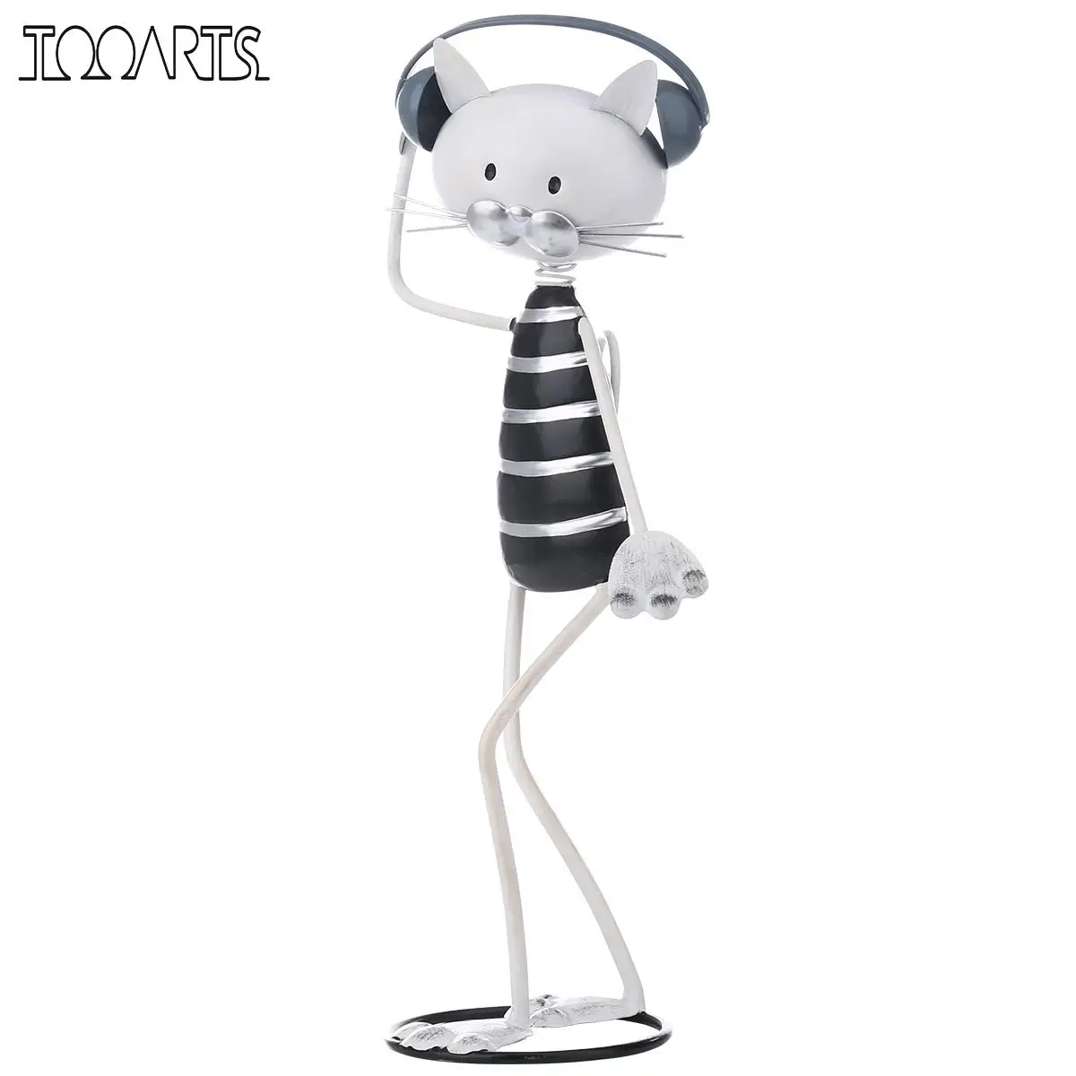 Tooarts мультяшная скульптура кошки Современный Железный орнамент Забавный
