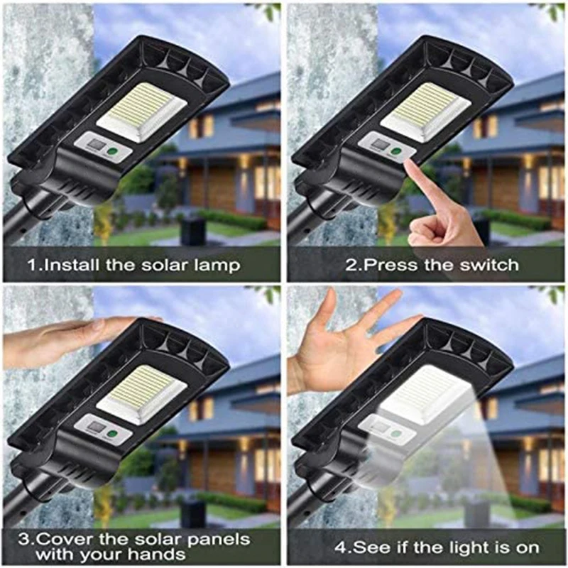 

Solar Lights Outdoor Lamp, 180 LEDs 5000 Lumens, Light Control Infrared Sensor, Security Light for Yard, Garden 2 Pack