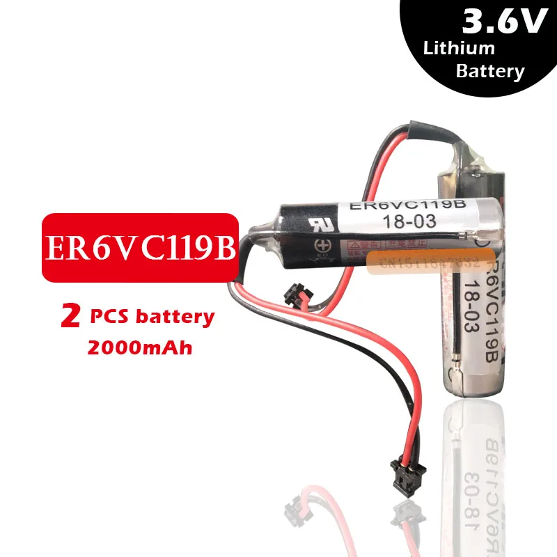2 шт./лот 100% оригинальный новый для TOSHIBA ER6V ER6VC119B 3 6 в 2000 мАч ПЛК аккумулятор с