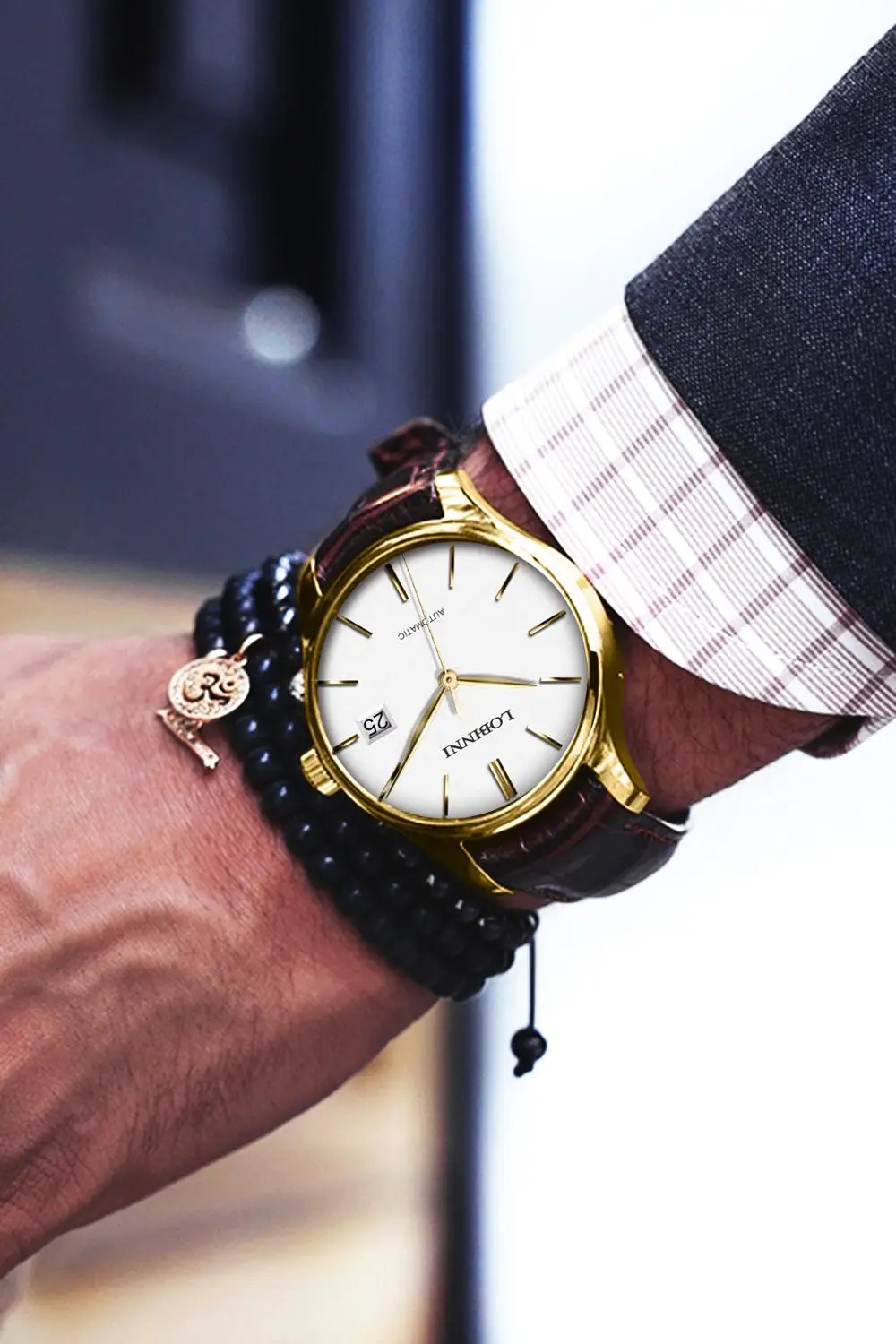 Мужские часы Lobinni с автоматическим перемещением мужские механические наручные