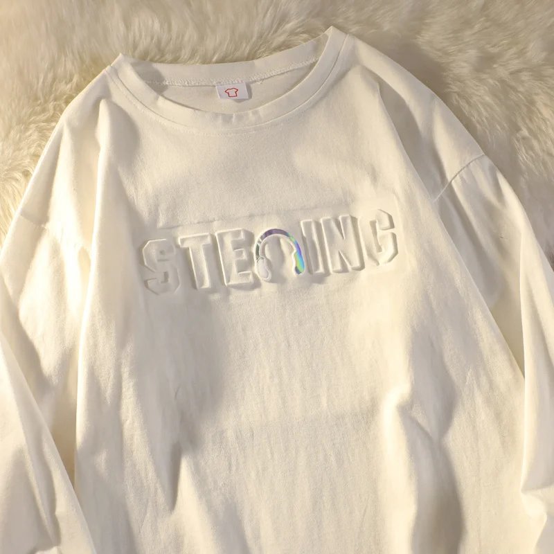 

Hong Kong Style American High Street Hiphop Long-Sleeved T-shirt Female 2021 Loose Ins Street Style Chic Hong Kong Style Early