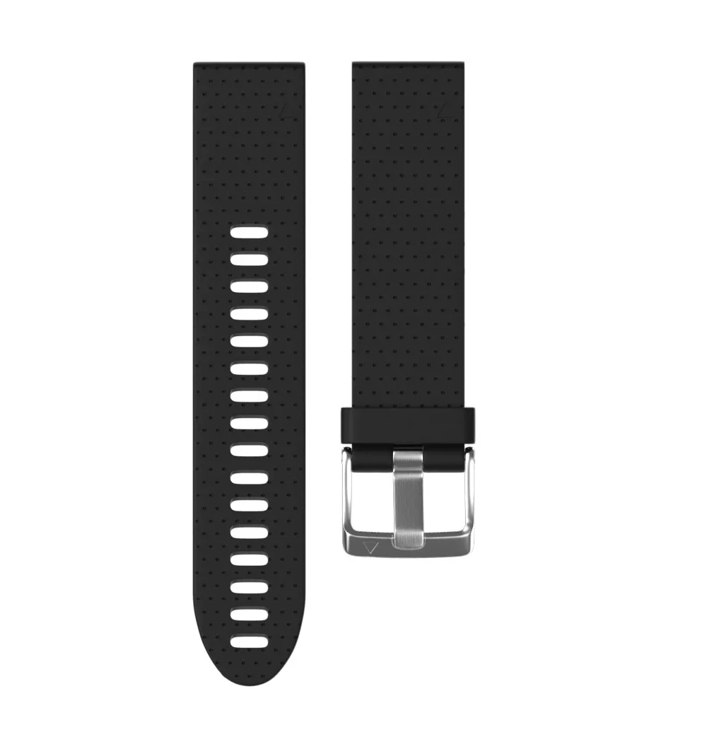 Black A Ремешок для Garmin Fenix 5s ремешок для часов спортивные умные часы чистый цвет легко демонтировать 20 мм силиконовый ремешок для часов Черная/серебряная пряжка - Цвет: Black A