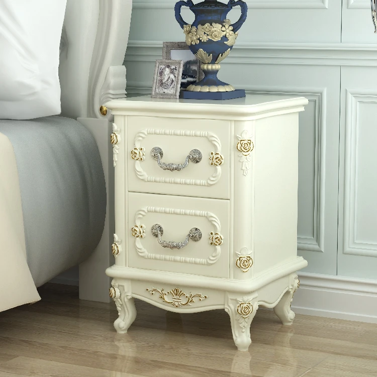 Европейский пасторальный однотонный деревянный белый ящик простой прикроватный