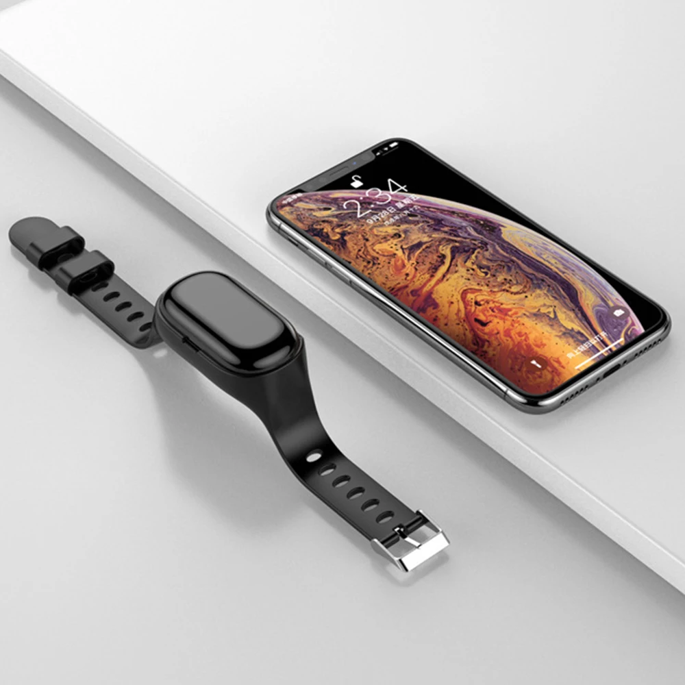 Новые умные часы M1 с bluetooth-наушником, пульсометр, Bluetooth, смарт-браслет, фитнес-трекер, браслет PK Xiomi