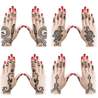 10pairs henna tattoo stencils for girl body paintflower arabian self adhesive mehndi hand tatoo templates stencil 20pcs 2112cm