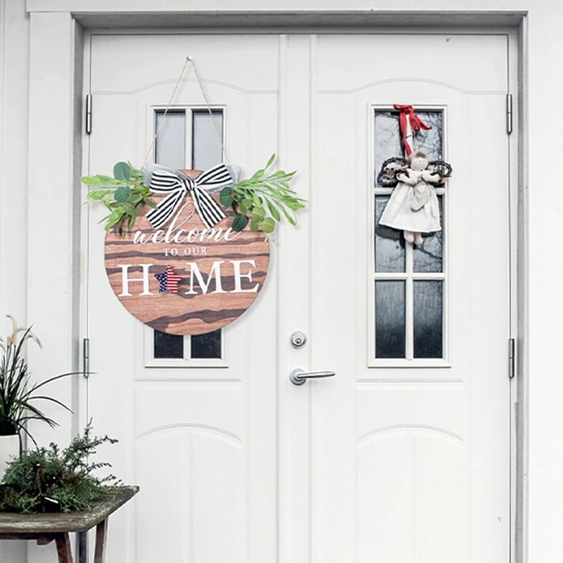 Деревянный знак входной двери для дома со сменным двором | Дом и сад