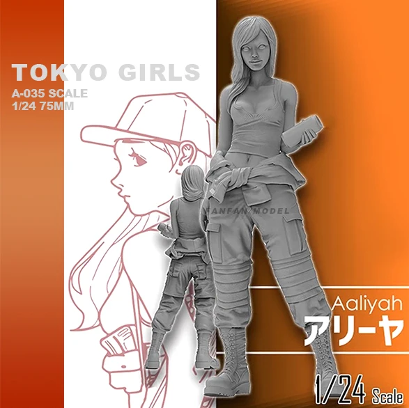 1/24 наборы из смолы Tokyo Beauty Girl Soldier Series Resin самособранный A 035|Наборы для сборки