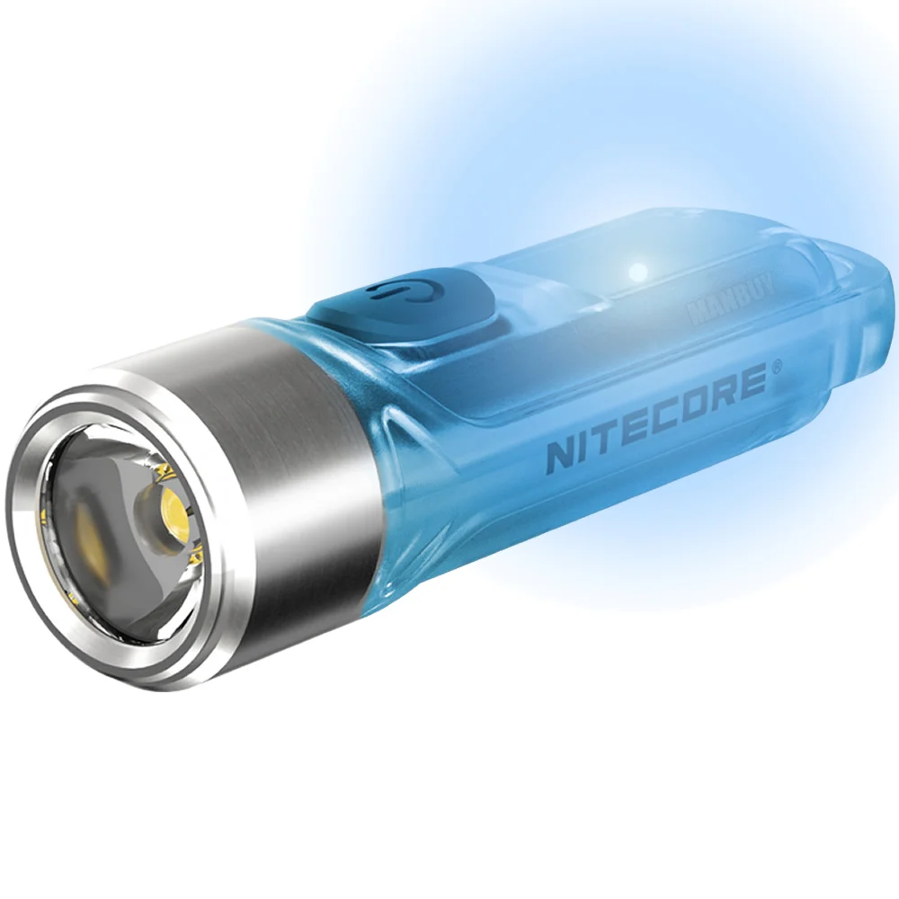 NITECORE бамбуковые GITD синий мини футуристический брелок лампа светится в темноте