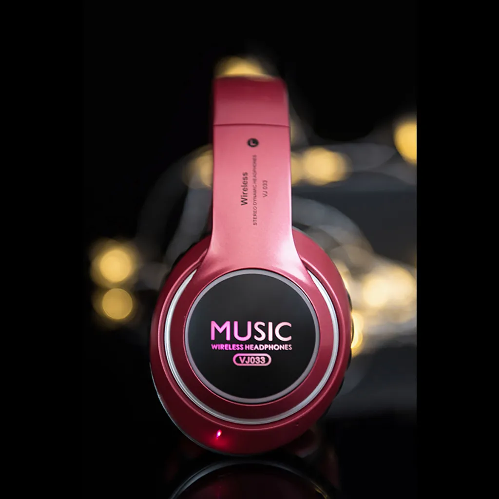 Mosunx VJ033 портативный складной светодиодный беспроводной гарнитур Bluetooth музыка
