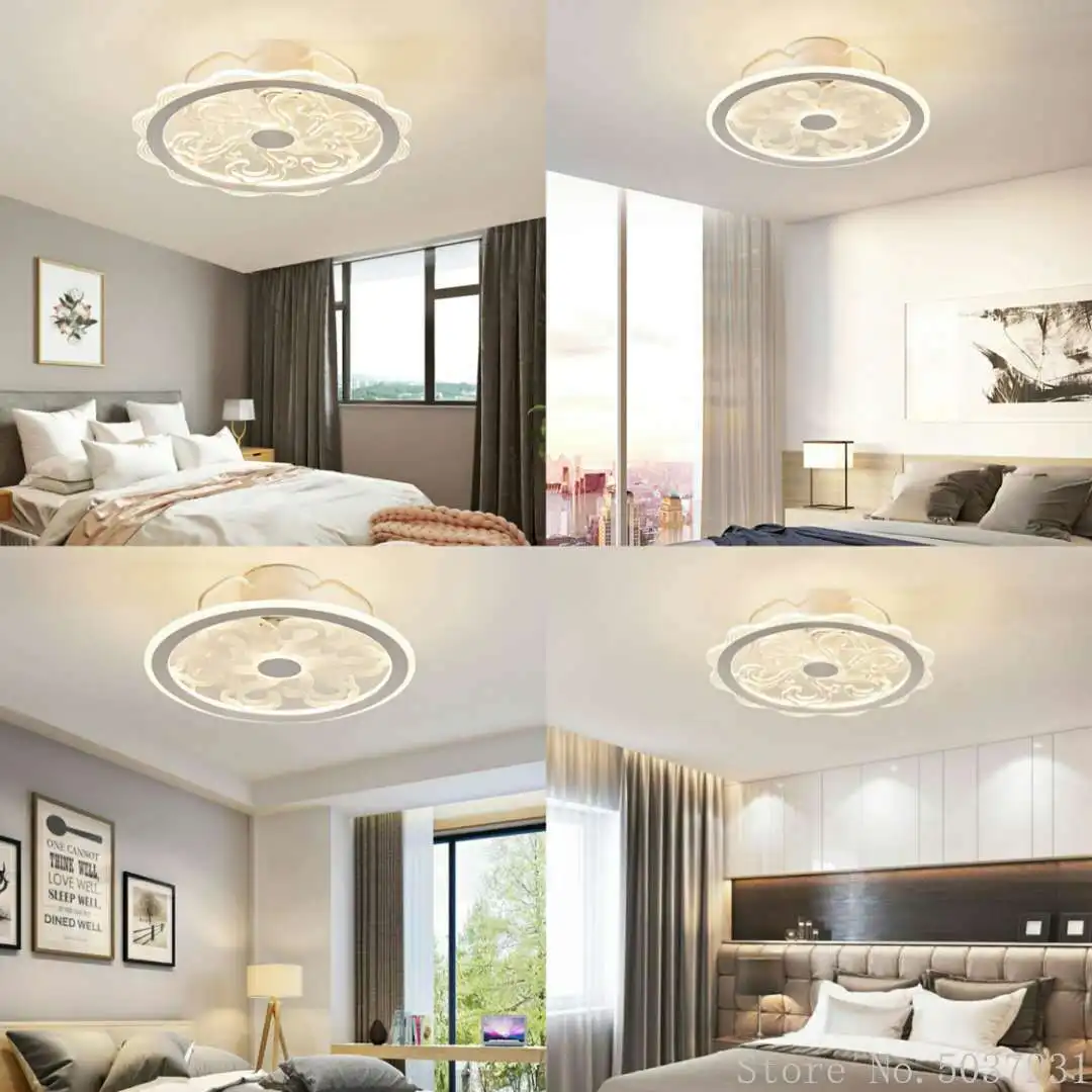 Потолочный вентилятор лампа для спальни столовой домашняя невидимая