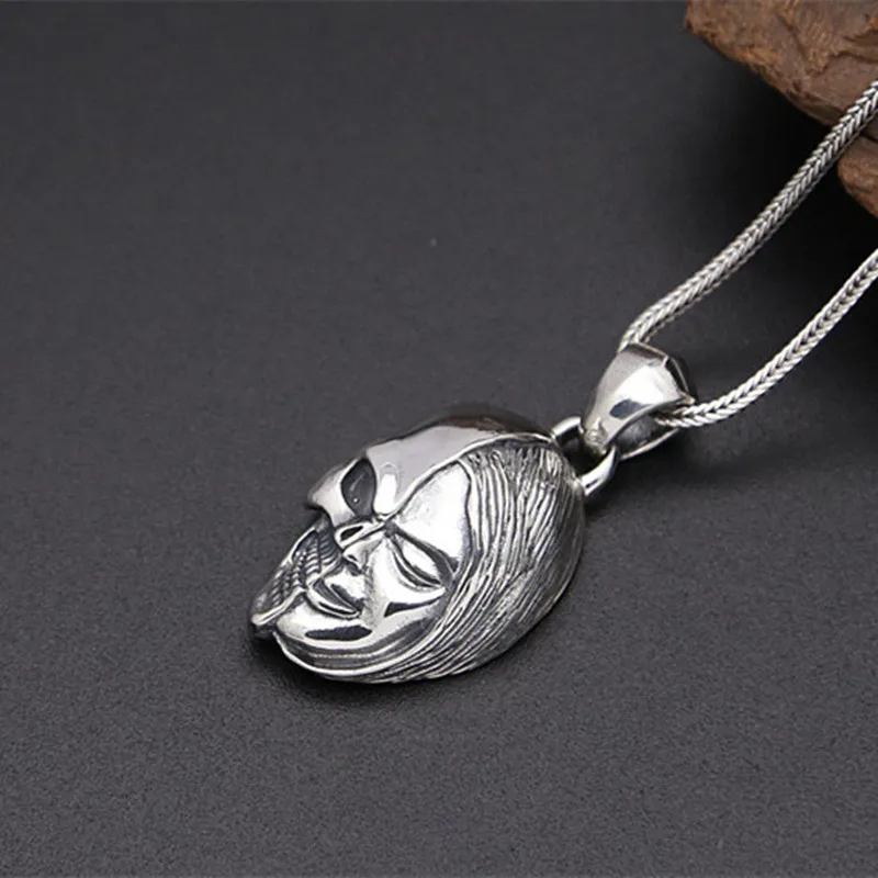 

Genuine 925 Sterling Silver Jewelry Retro Thai Silver Punk Trend Face Taro Men and Women Fashion Pendant