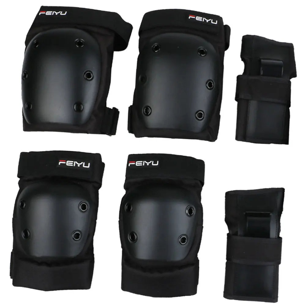 

6pcs Elbow Guard Kneecap Adult Skating Sports Fall Protection Outdoor Sports Protectors for Man Woman (XS Size Black Suitable fo