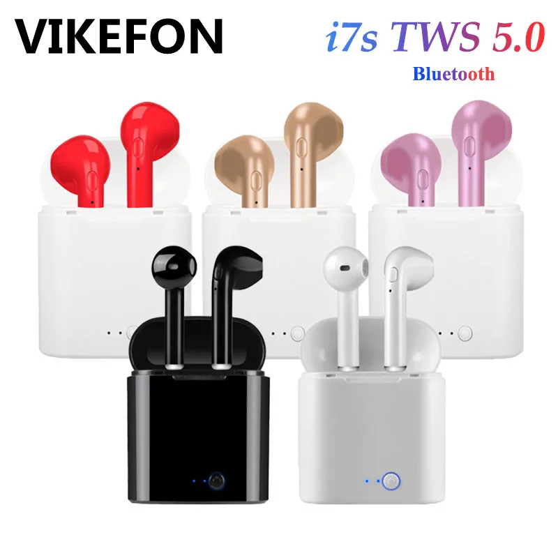 VIKEFON i7s TWS мини беспроводной Bluetooth наушники стерео вкладыши гарнитура с зарядным