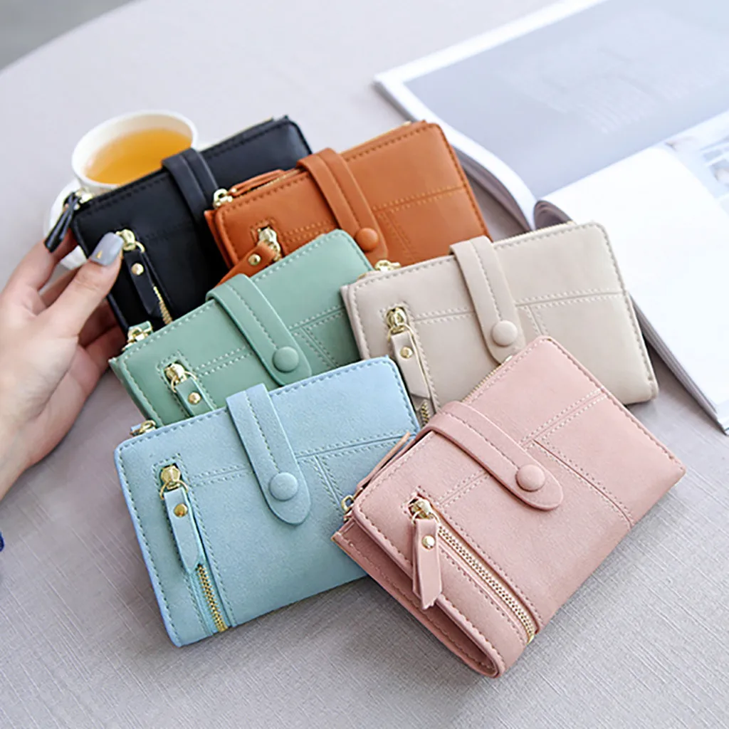 Aelicy Girls Wallet leather simple Fold Women Short Female Coin Purse Card Holder Handbag carteira feminina drop ship NEW | Багаж и сумки