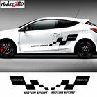 Стайлинг автомобиля, двусторонние дверные наклейки для Renault Megane GT RS гонки, решетчатая графика, внешние аксессуары для кузова автомобиля, Виниловая наклейка