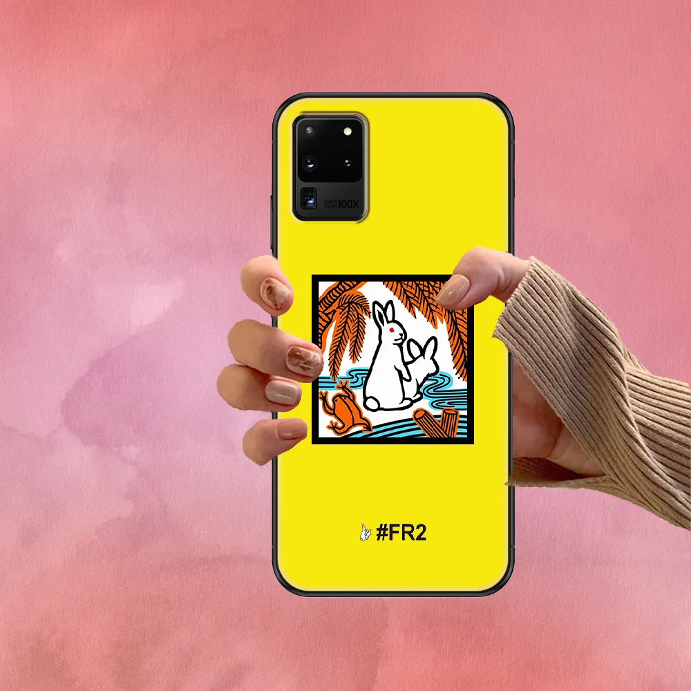 

crazy rabbit fr2 fashion Phone case For Samsung Galaxy Note 4 8 9 10 20 S8 S9 S10 S10E S20 Plus UITRA Ultra black 3D funda