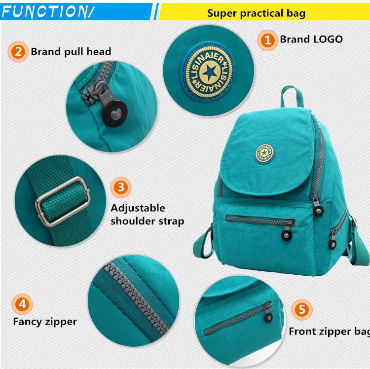 Модный водонепроницаемый нейлоновый женский рюкзак 2019 женские школьные сумки в