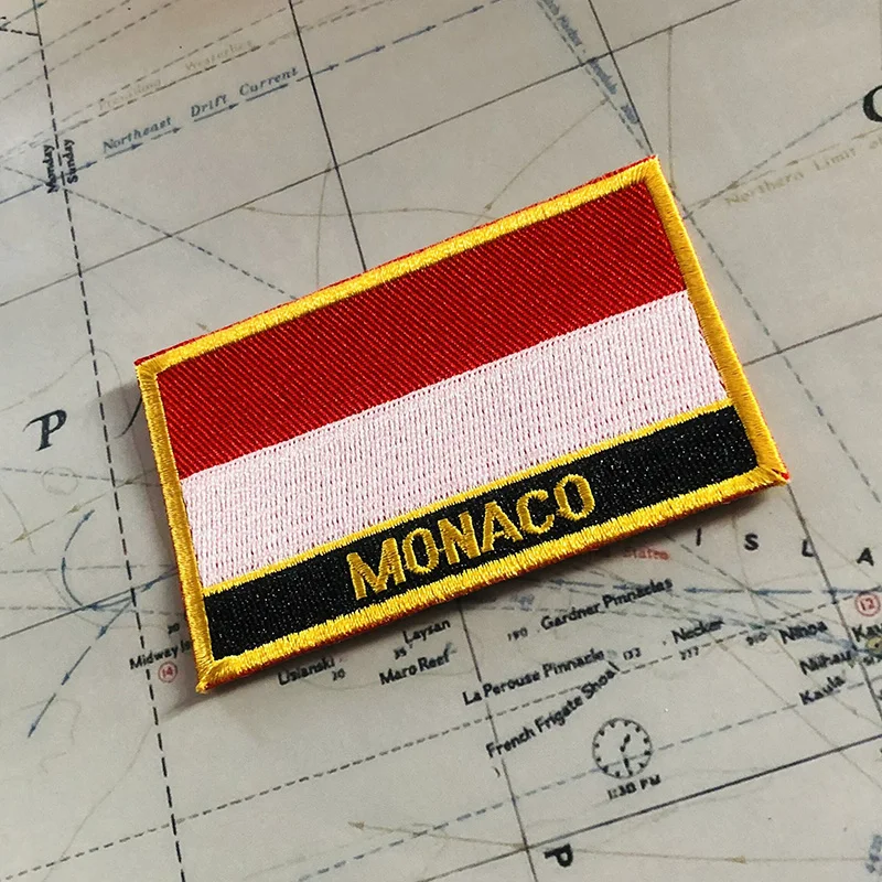 Нашивки с национальным флагом Монако нашивки на руку вышивкой и заколка лацкан