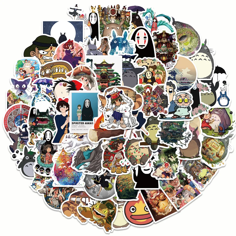 

10 / 30 / 50pcs Popular Japanese Cartoon Hayao Miyazaki Animation Graffiti Decoration Waterproof Sticker Wholesale