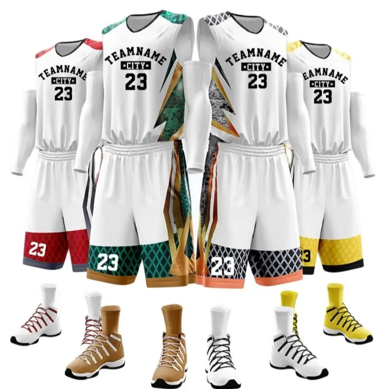 

Custom Double Side Wear Basketball Jersey Training Shirt Basketball Vest Breathable Sports Kits Baloncesto Tracksuit For Men